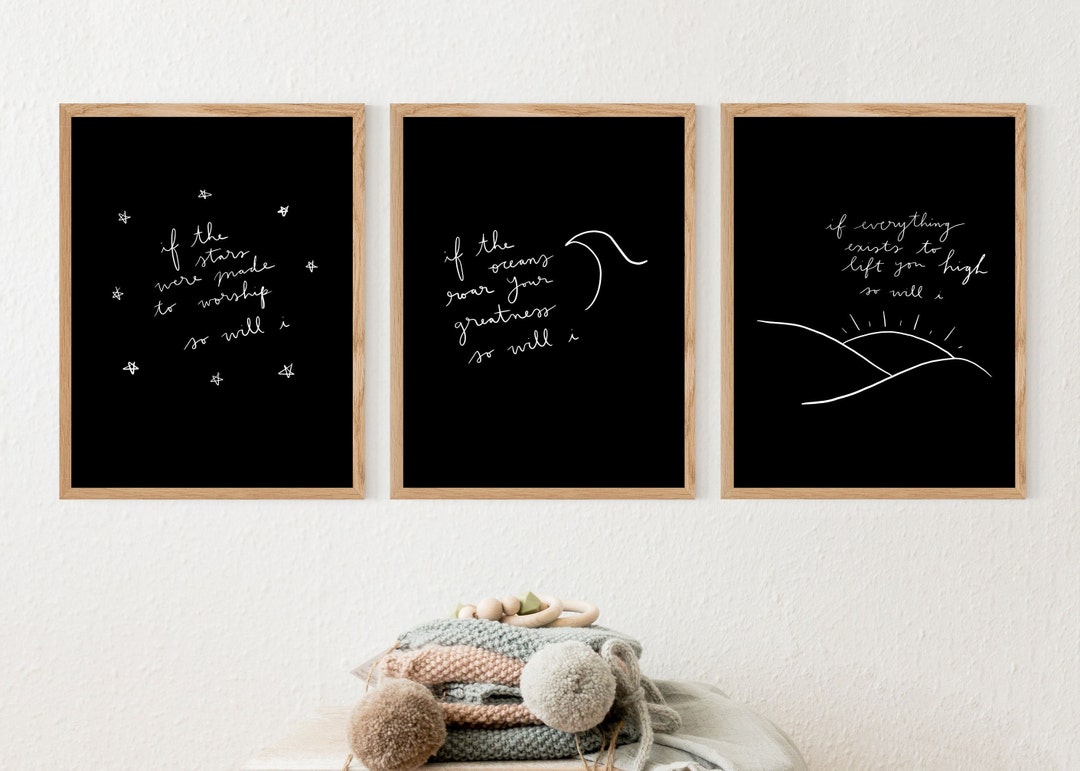So Will I Lyrics Print Set of 3, so Will I Hillsong Worship, Christian Nursery, Digital Download ...