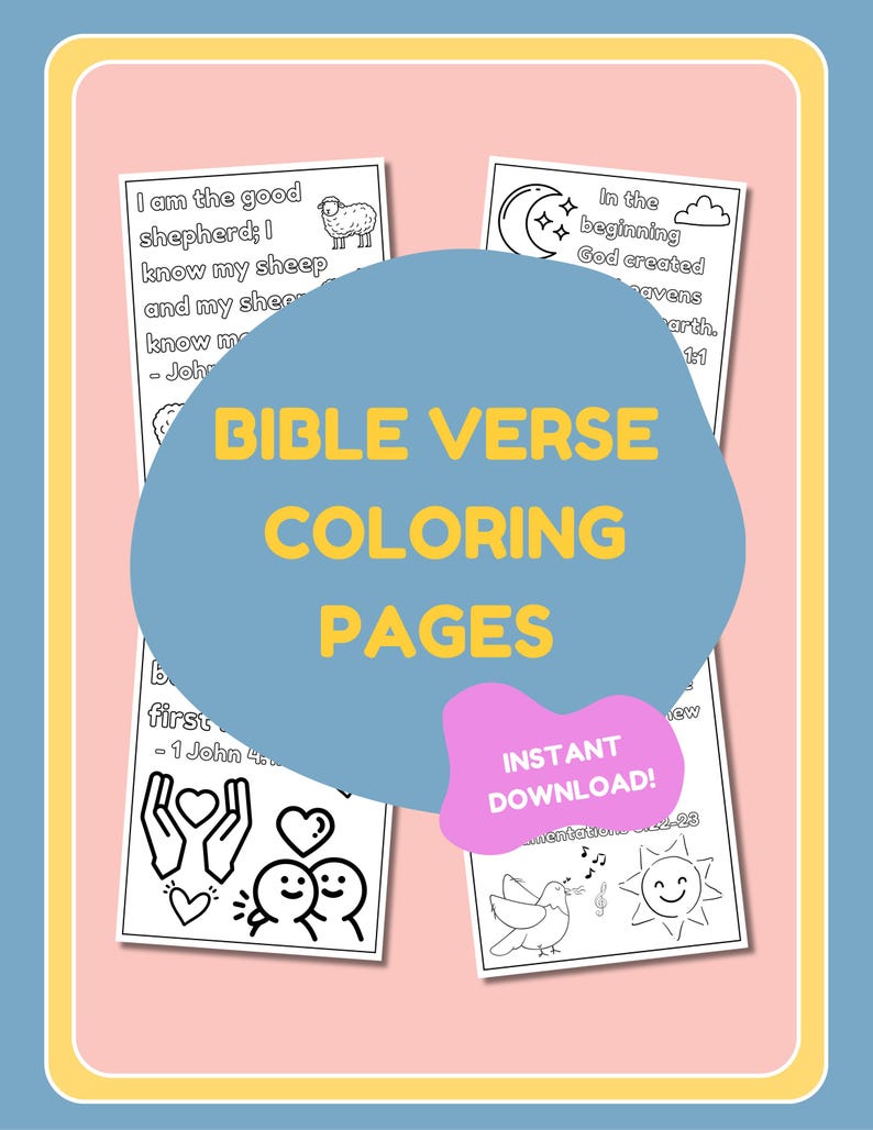 Christian Bible Verse Scripture Coloring Pages for Kids, Digital ...