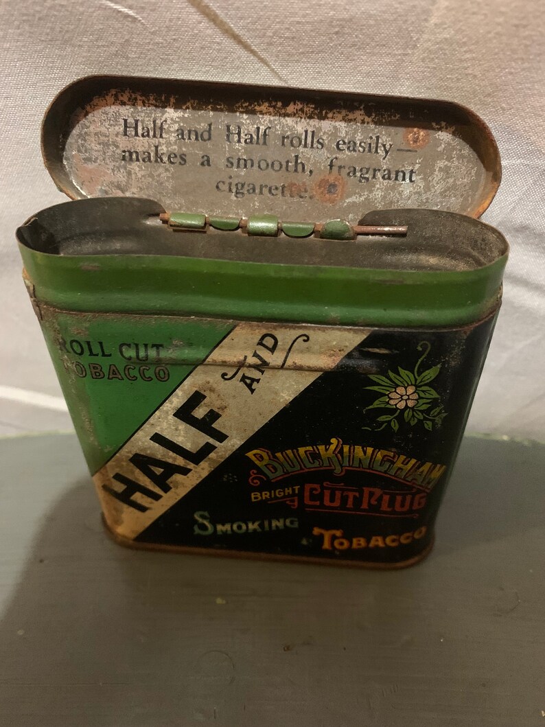Half and Half Buckingham Bright Cut Plug Tobacco Tin Etsy
