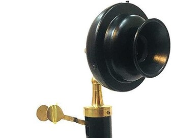 Brass Telephone Full Working Telephone Black Finish Vintage Candlestick Landline Telephone Rotary Dial Telephone Brass Premium Decor Gift