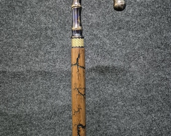 Bastón de madera con mango de latón para hombres y mujeres. Elegante bastón tallado en madera, ideal para ayudar a la movilidad. Regalo perfecto para caballeros.