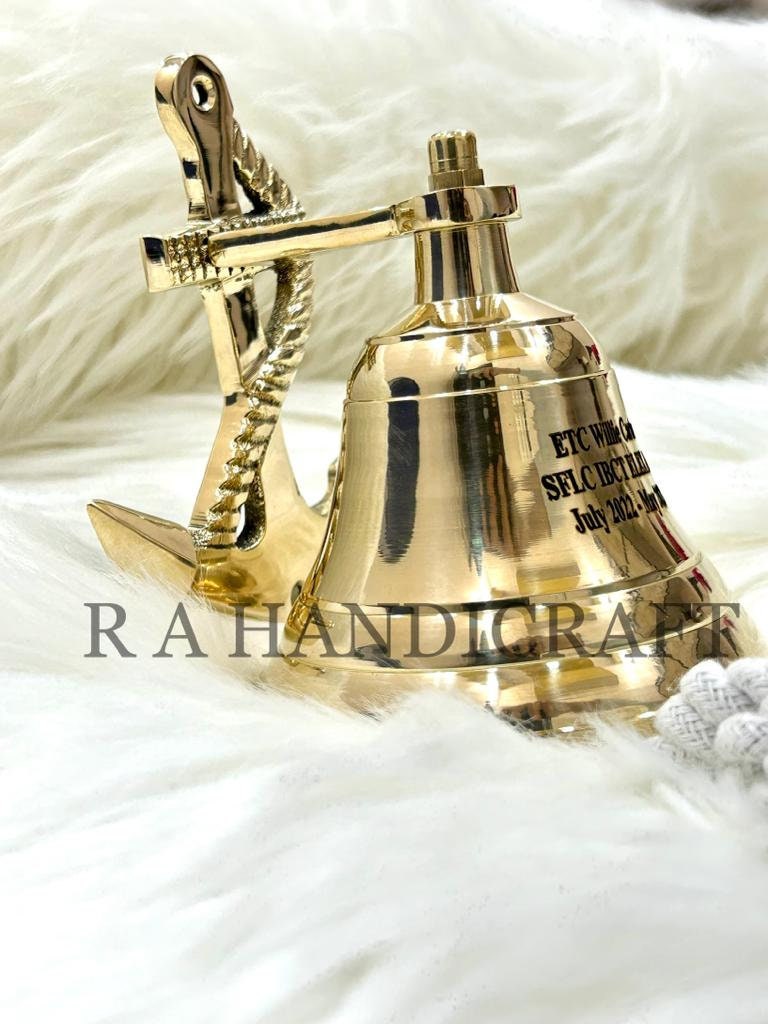 Personalized Engraved Wall Mount Brass Bell | Custom Brass Door Bell ...