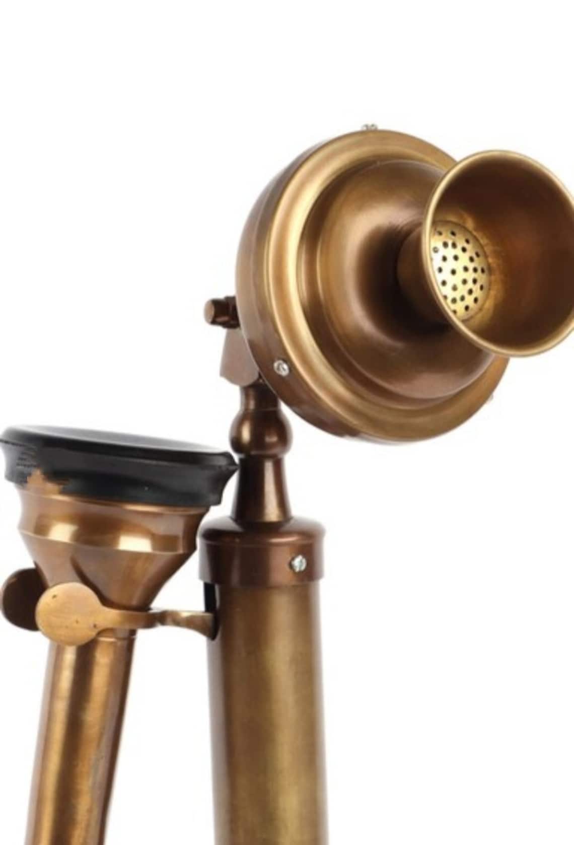 Brass Antique Finish Vintage Candlestick Telephone Brass Etsy