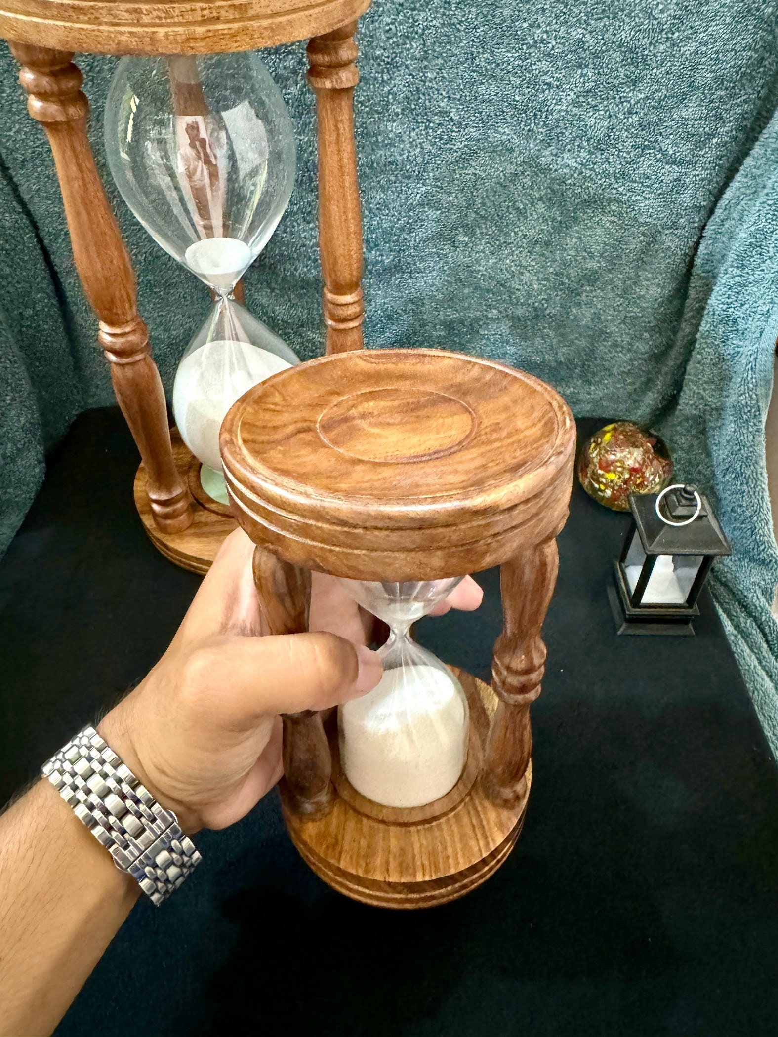 Engraved Wooden Hourglass: Personalized Sand Timer, Natural Home Decor ...