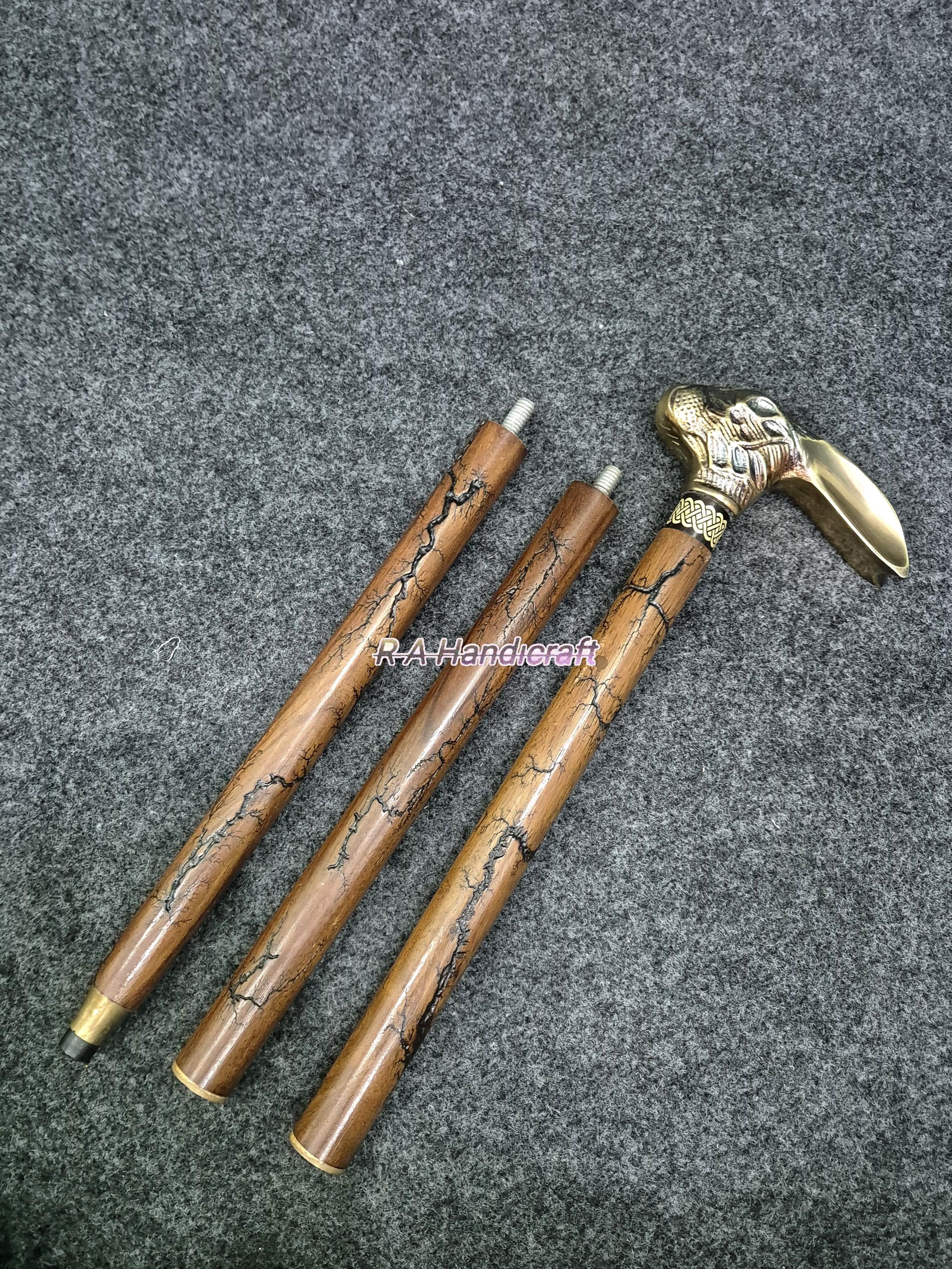Victorian Brass Rabbit Handle Walking Cane - Wooden Mobility Stick - Etsy