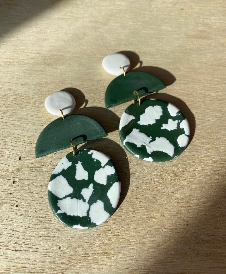 Statement Jewelry Trendy Earring Jewelry Lightweight Dangle Stud Handmade Polymer Clay Earrings Geometric Gold Boho Earring