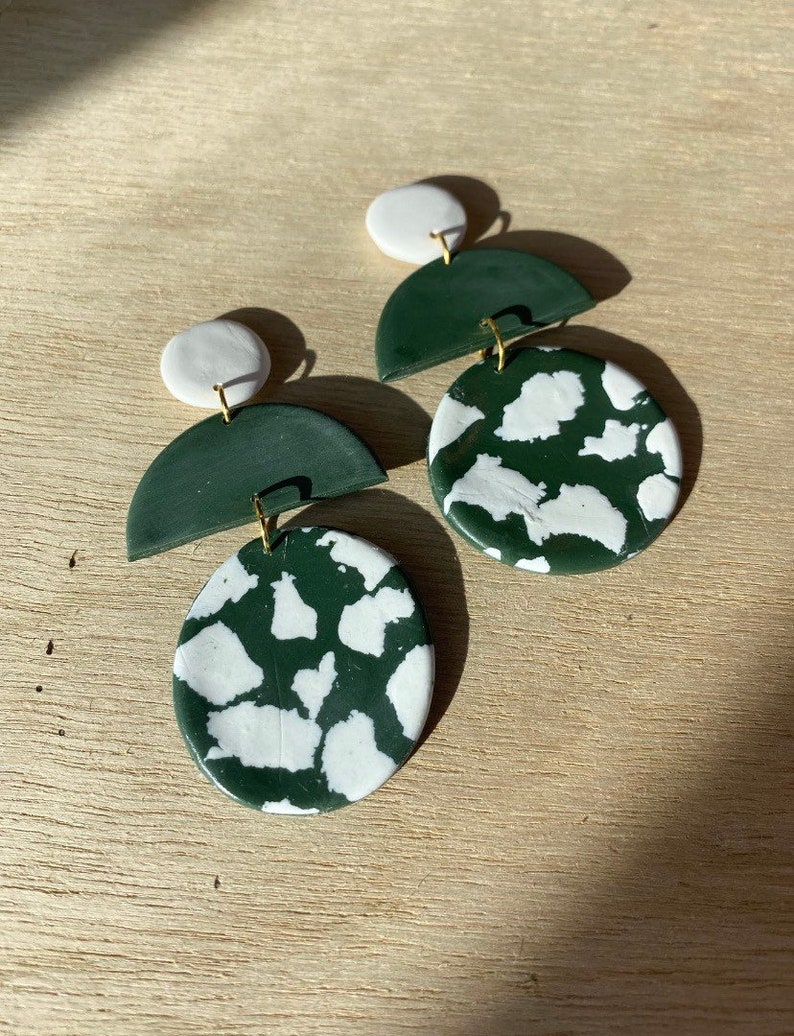 Statement Jewelry Trendy Earring Jewelry Lightweight Dangle Stud Handmade Polymer Clay Earrings Geometric Gold Boho Earring