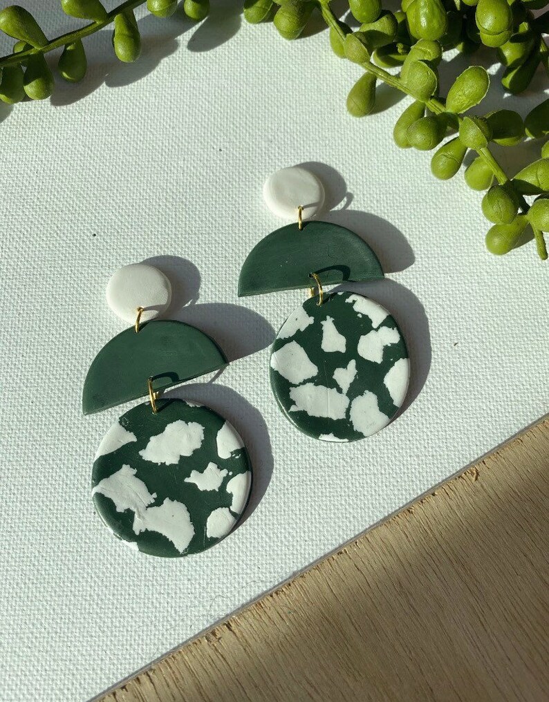 Statement Jewelry Trendy Earring Jewelry Lightweight Dangle Stud Handmade Polymer Clay Earrings Geometric Gold Boho Earring