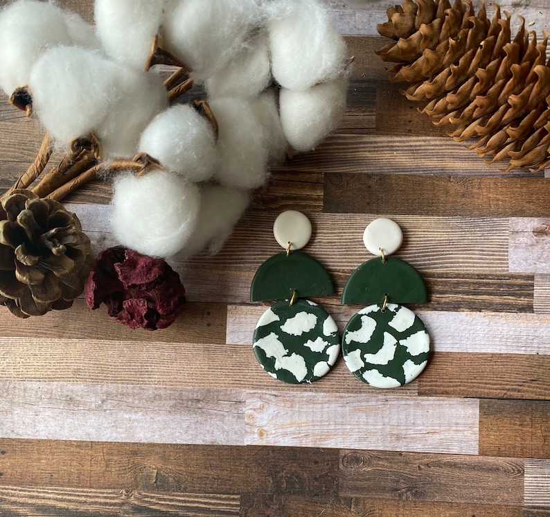 Statement Jewelry Trendy Earring Jewelry Lightweight Dangle Stud Handmade Polymer Clay Earrings Geometric Gold Boho Earring