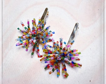 Handmade Splash Earrings | Bold Colorful Crystal Earrings | Authentic Original Multicolor Earrings | Wedding, Party, and Fair Earrings