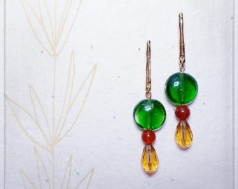 Handmade Earrings Origin | Long handmade crystal bead earrings | Unique and elegant handcrafted jewelry for parties, weddings, events, and fairs