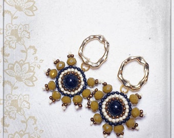 Handmade Eguzkilore Earrings | Unique Original Miyuki Earrings | Custom Design Earrings | Authentic Handmade Jewelry | Gift Idea