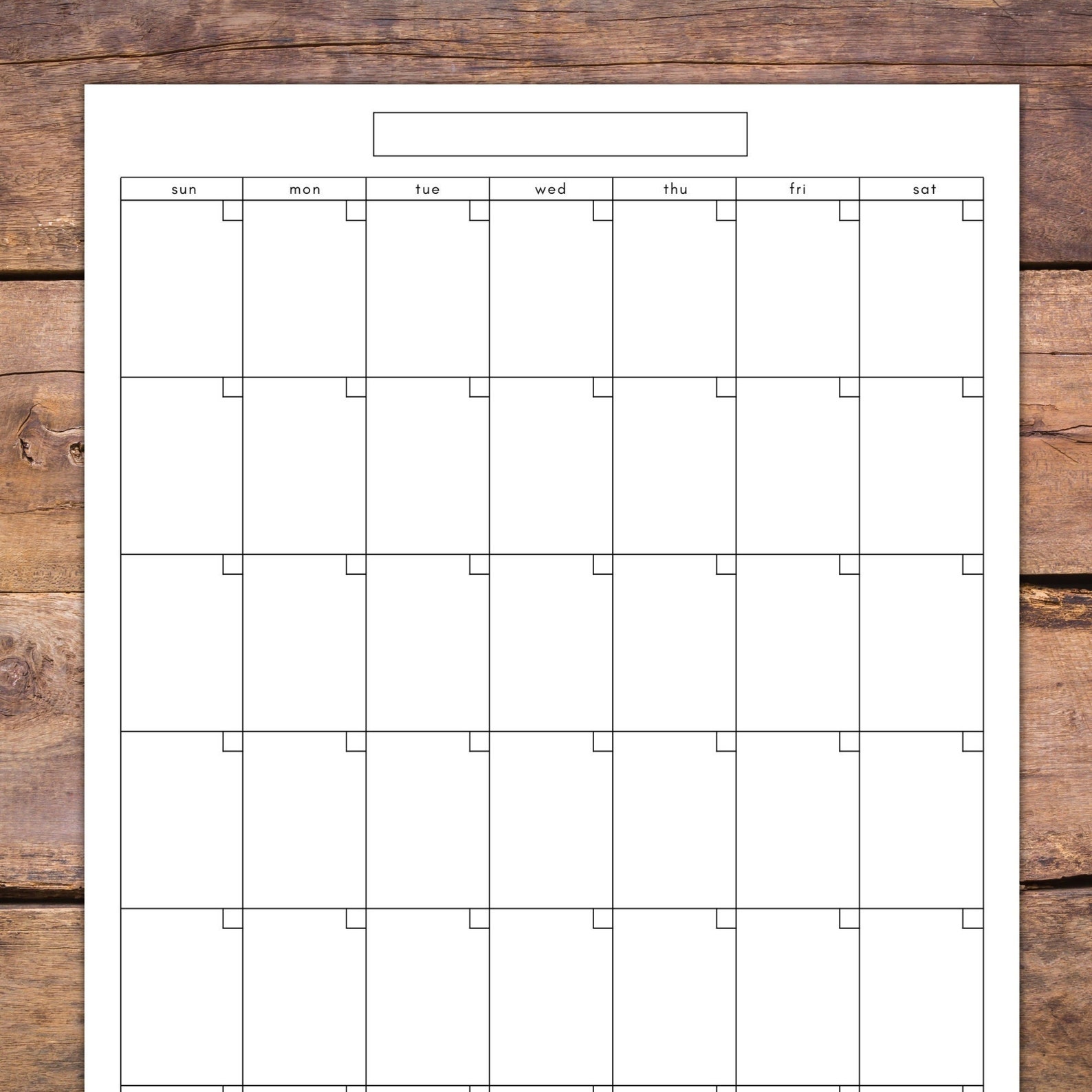 Printable Blank Calendar Sunday and Monday Start Week Starts Letter ...