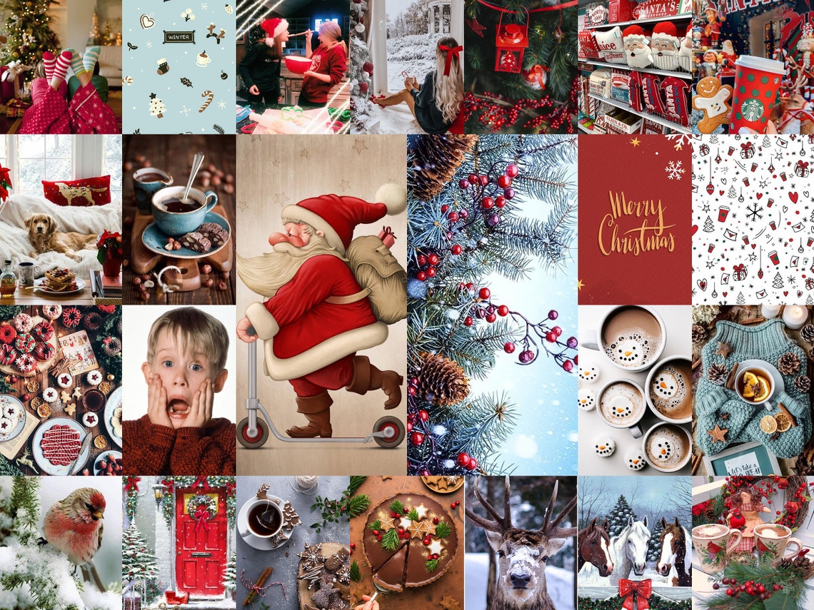 Christmas Wall Collage Kit Aesthetic Room Decor. INSTANT | Etsy New Zealand