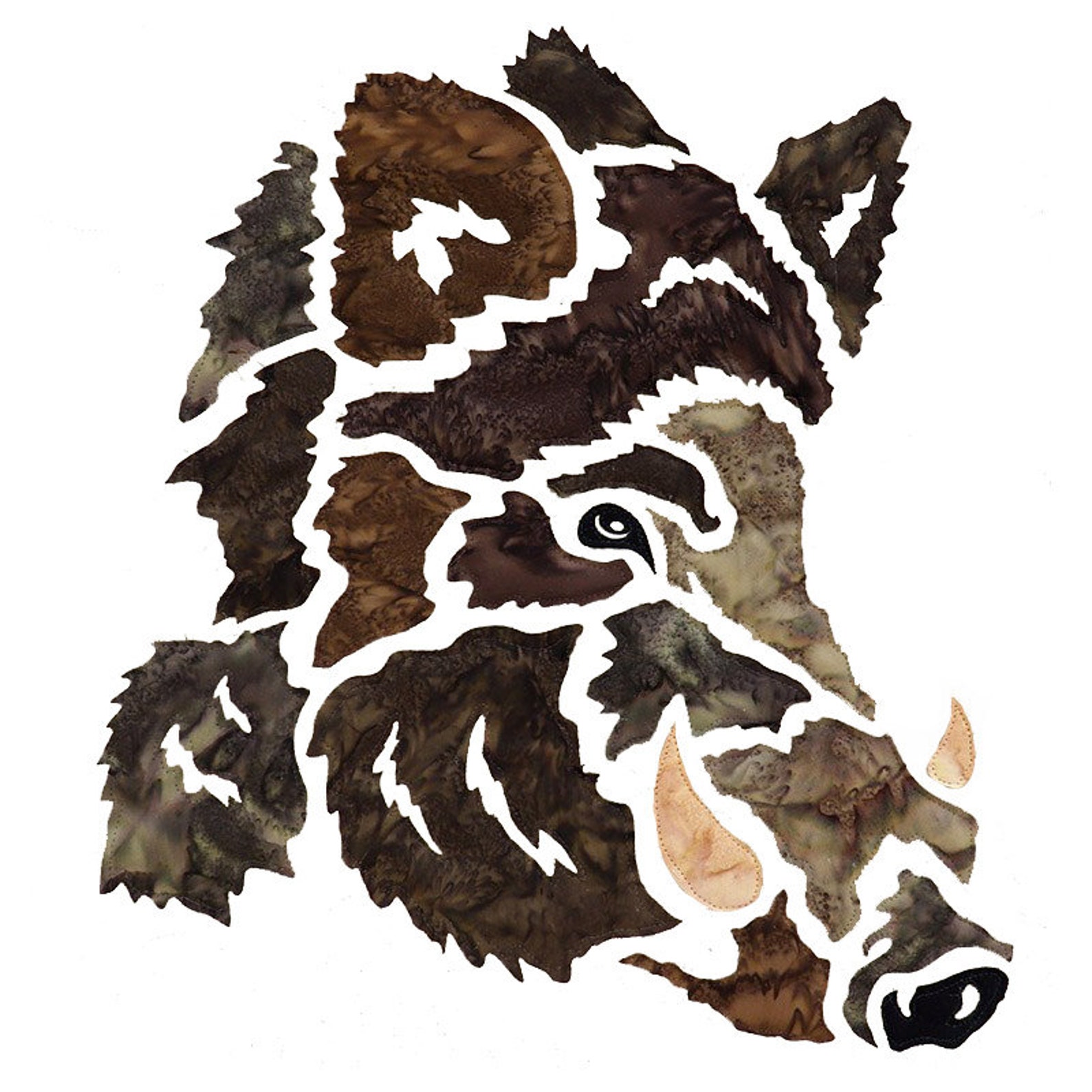 Boar Laser Cut Applique Kit Prefused Fabric Applique Etsy