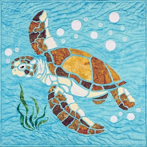 Sea Turtle Laser Cut Applique Kit, Prefused Fabric Applique, Applique Kit, DIY Quilt, Precut Applique, Westfield Laser Design, Laser Cut Kit