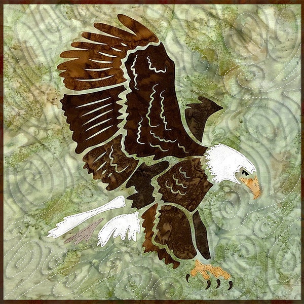 Eagle Laser Cut Applique Kit, Prefused Fabric Applique, Applique Kit, DIY Quilt, Precut Applique, Westfield Laser Design, Laser Cut Kit