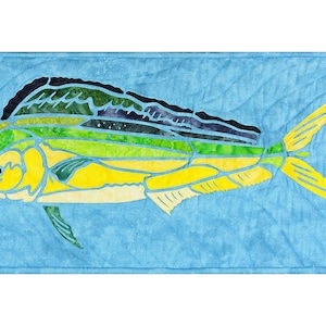 Mahi Mahi Laser Cut Applique Kit, Prefused Fabric Applique, Applique Kit, DIY Quilt, Precut Applique, Westfield Laser Design, Laser Cut Kit