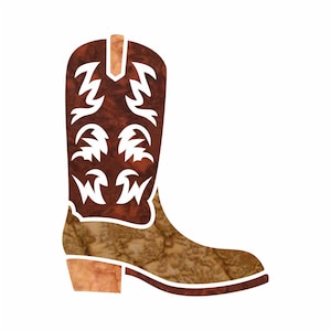 Cowboy Boot - Laser Cut Applique Kit,Prefused Fabric Applique,Applique Kit, Precut Applique, Westfield Laser Design,Laser Cut Kit