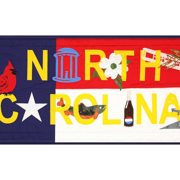 North Carolina Laser Cut Applique Kit, Prefused Fabric Applique, Applique Kit, DIY Quilt, Precut Applique, US Quilt, Westfield Laser Design