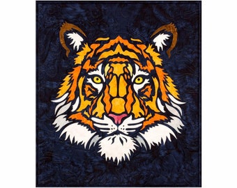 Tiger Laser Cut Applique Kit, Prefused Fabric Applique, Applique Kit, DIY Quilt, Precut Applique, Westfield Laser Design, Laser Cut Kit