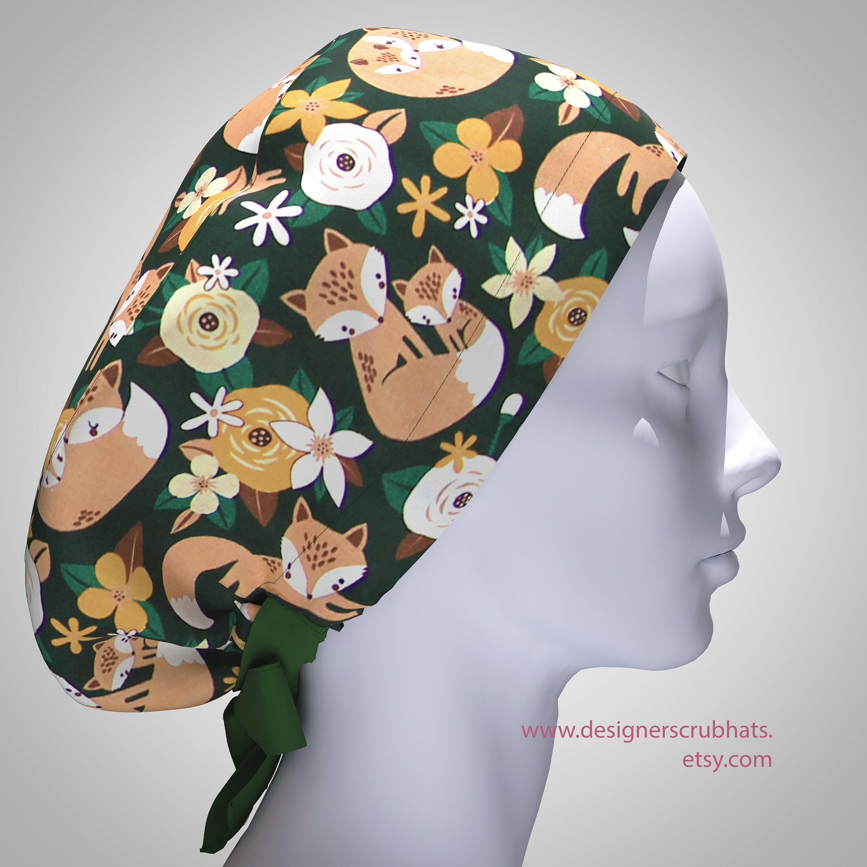 Fairy garden scrub caps for women,surgical cap women,pediatric nurse hat cute prints.