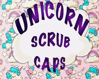 Unicorn scrub caps for women,bouffant scrub cap ponytail scrub cap,designer bonnet,surgical cap women,scrub hat cute Unicorn.