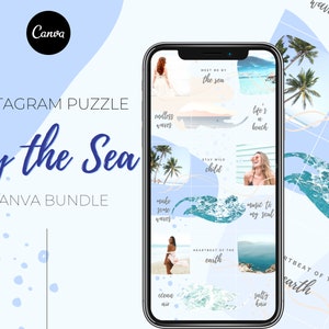 BY THE SEA Instagram Puzzle Template | 18 Instagram Posts | Instagram Templates | Canva Instagram Post Templates