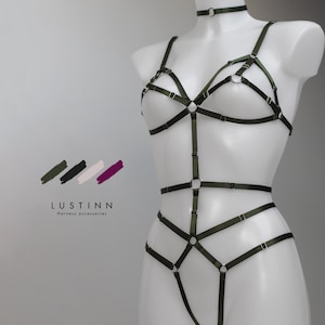 Lingerie harness bodysuit RANDY, Harness full body + choker