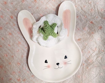 White Veggie Handmade Crochet Bucket Hat, bunny rabbit pet hat, Rabbit lover gift, rabbit pet gift, Bunny Rabbit clothing, cute hat