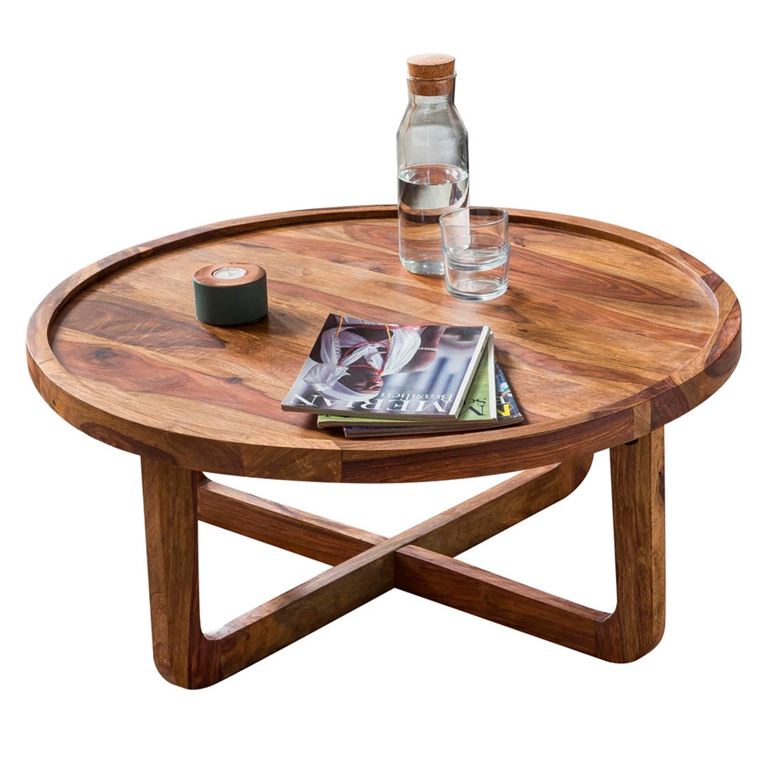 Runde Holz Couchtisch Holz Couchtisch Holz Couchtische Etsy