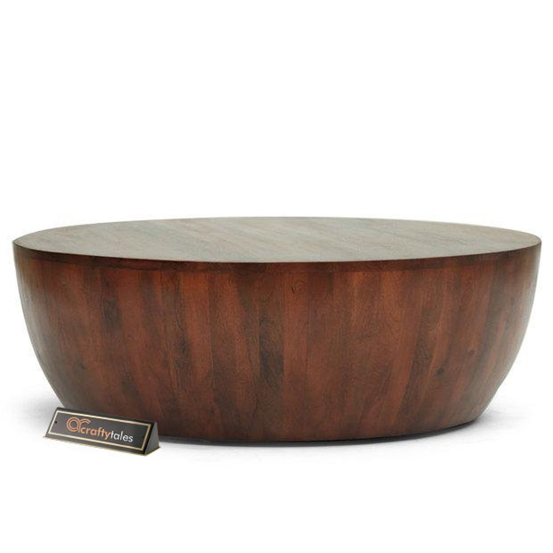 Mango Wood Drum Coffee Table Wooden Round Coffee Table Etsy