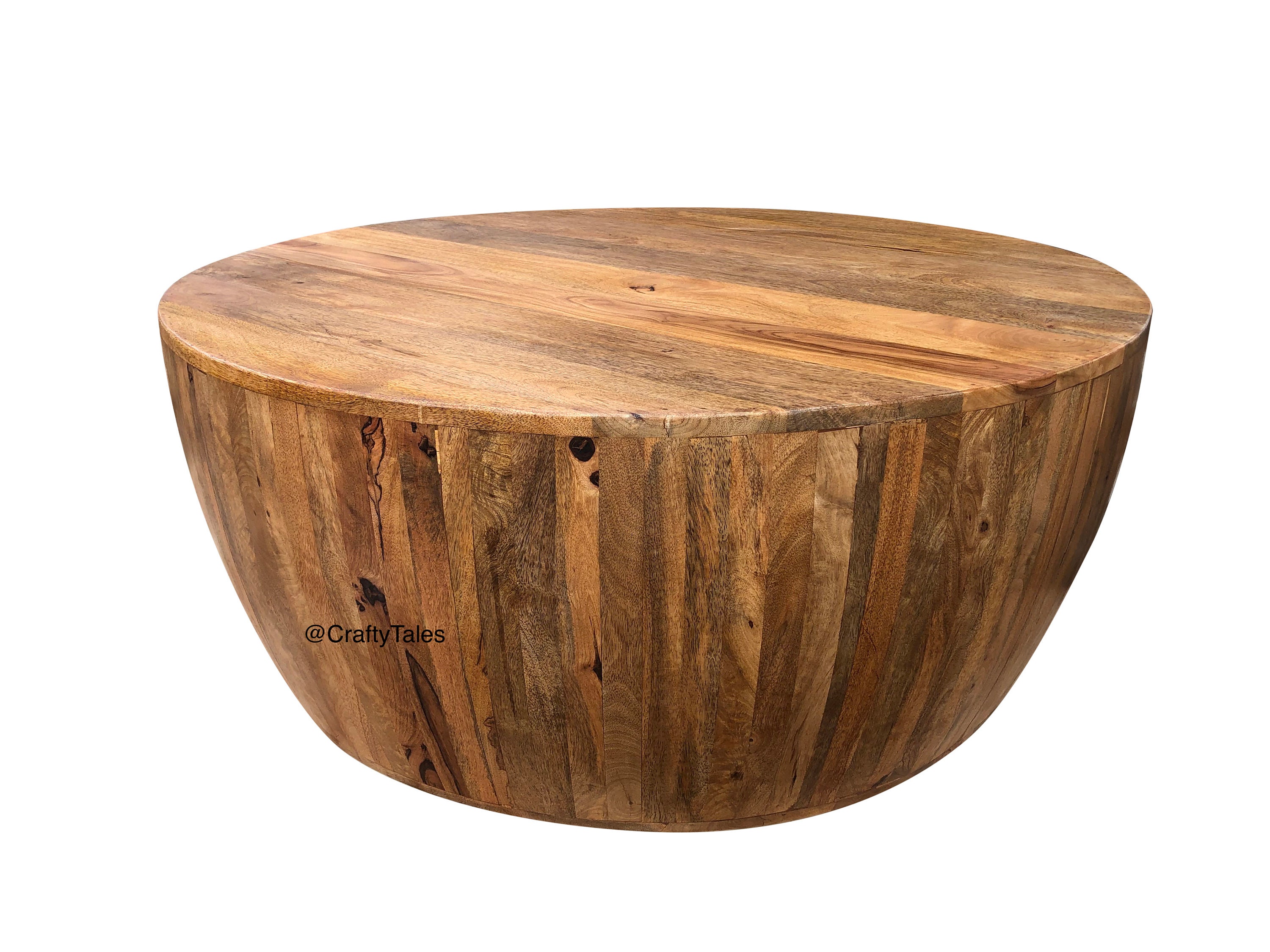 Mahogany Drum Coffee Table Wooden Round Coffee Table Unique Etsy
