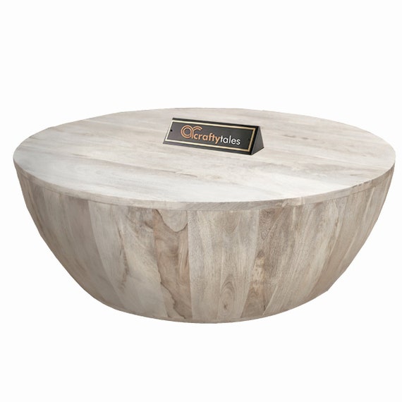Froelich solid wood drum coffee table deals