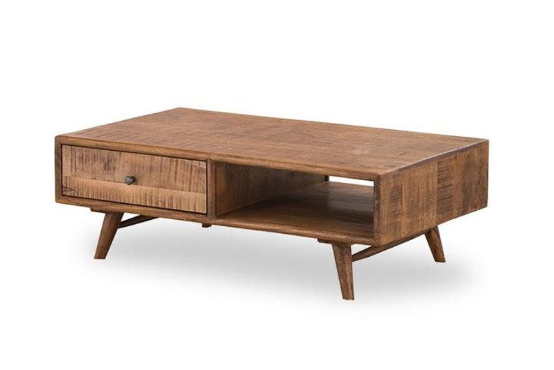 Mango Wood Coffee Table With Drawer Midcentury Coffee Table Etsy