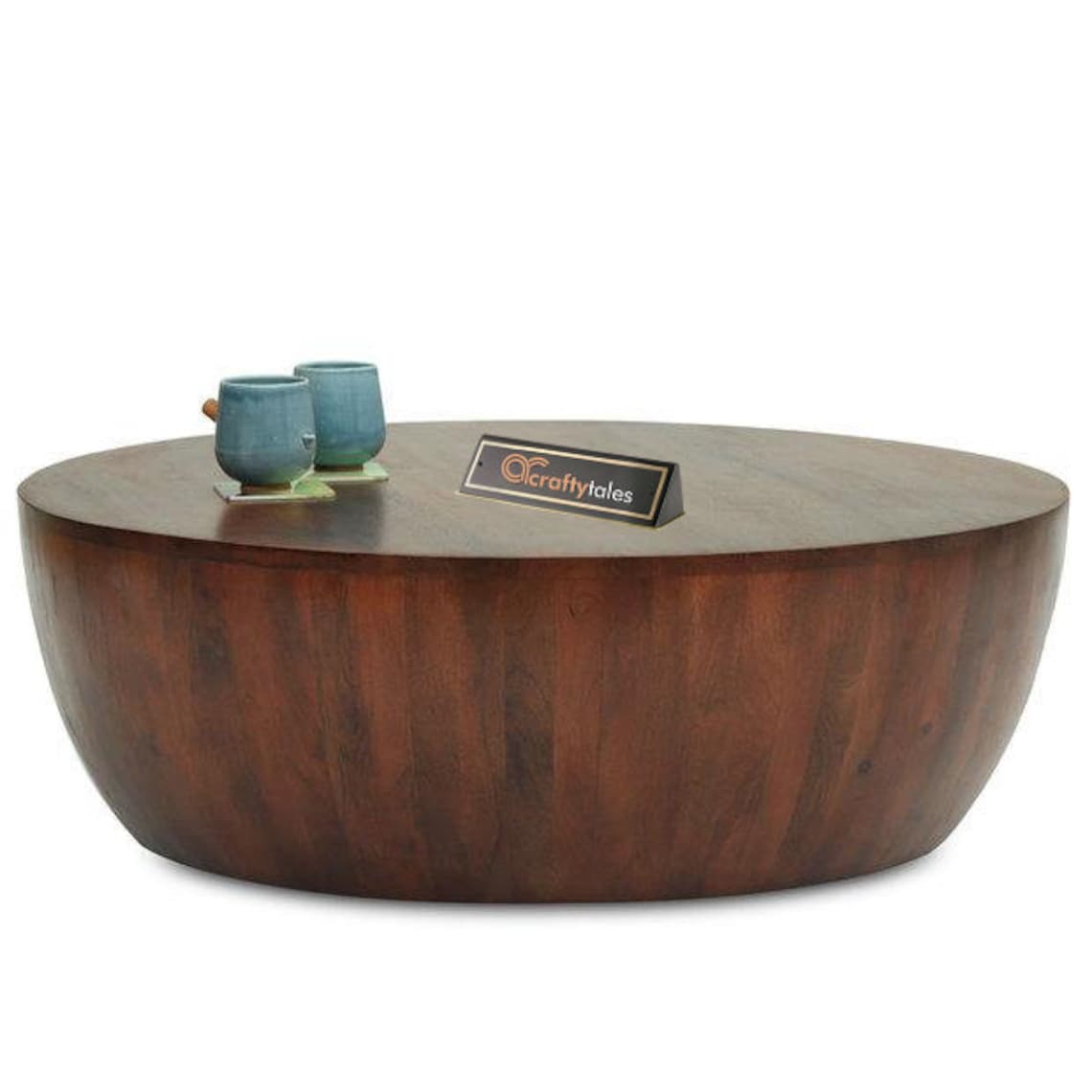 Mahogany Drum Coffee Table Wooden Round Coffee Table Unique Etsy