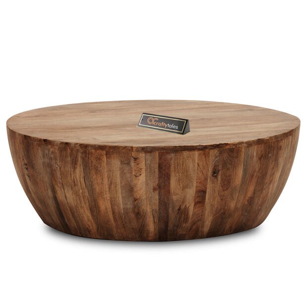 Mahogany Drum Coffee Table Wooden Round Coffee Table Unique Etsy
