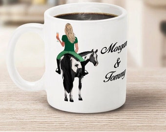 Personalised horse mug/Horse lover gift/Gift for equestrian/Horse owner gift/Horse and rider gift/Horse mug/Gift with horse