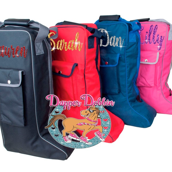 Personalised boot bag/Bag for boots/Wellie bag/Cover for wellies/Horse riding boot bag/Equestrian gift/Gift for horse lover/Riding boots