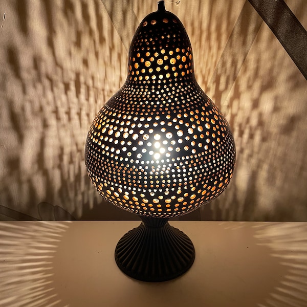 Lampe calebasse - Veilleuse - Abat-jour - Objet lumineux - Spirale