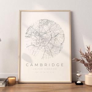 Cambridge Map Poster, Cambridge Minimalist, Cambridge Map Print, Cambridge Print, Cambridge Poster, Cambridge Coordinates, Cambridge Gift