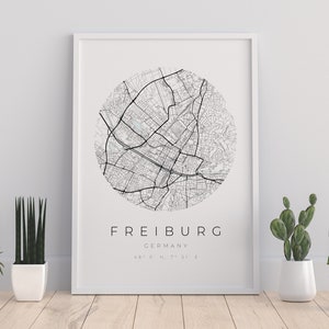 Freiburg Map Poster, Freiburg Minimalistisch, Freiburg Vintage Poster, Freiburg Poster, Freiburg Koordinaten, Freiburg Geschenk