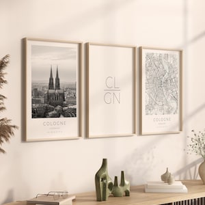Köln Poster 3er Set, Köln Foto Set, Köln Geschenk, Köln Poster, Köln Map Poster, Köln Koordinaten, Köln Dekoration