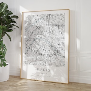 Paris Map Poster, Paris Minimalistisch, Paris Schwarz Weiß, Paris Vintage Poster, Paris Poster, Paris Koordinaten, Paris Geschenk