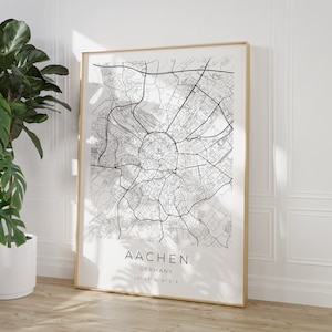 Aachen Map Poster, Minimalistisches Poster, Aachen Vintage Poster, Aachen Poster, Aachen Koordinaten, Aachen Minimalistisch