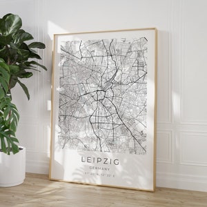 Leipzig Map Print, Leipzig Map Poster, Leipzig Gift, Leipzig Poster, Leipzig Coordinates, Leipzig Minimalist, Leipzig Print, Leipzig Print