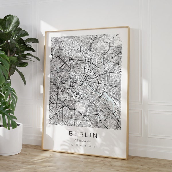 Berlin Map Poster, Berlin Minimalistisch, Berlin Poster, Berlin Koordinaten, Berlin Geschenk, Map Berlin, Poster Berlin, Map Berlin, Berlin