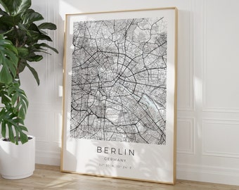 Berlin Map Poster, Berlin Minimalistisch, Berlin Poster, Berlin Koordinaten, Berlin Geschenk, Map Berlin, Poster Berlin, Map Berlin, Berlin