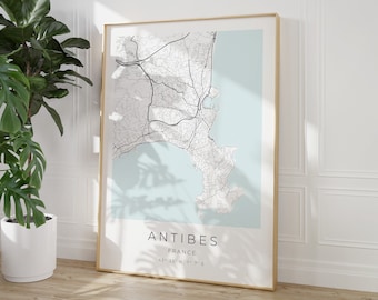 Antibes Map Poster, Antibes Map Print, Antibes Poster, Antibes Coordinates, Antibes Minimalist, Antibes Photo, Antibes Gift