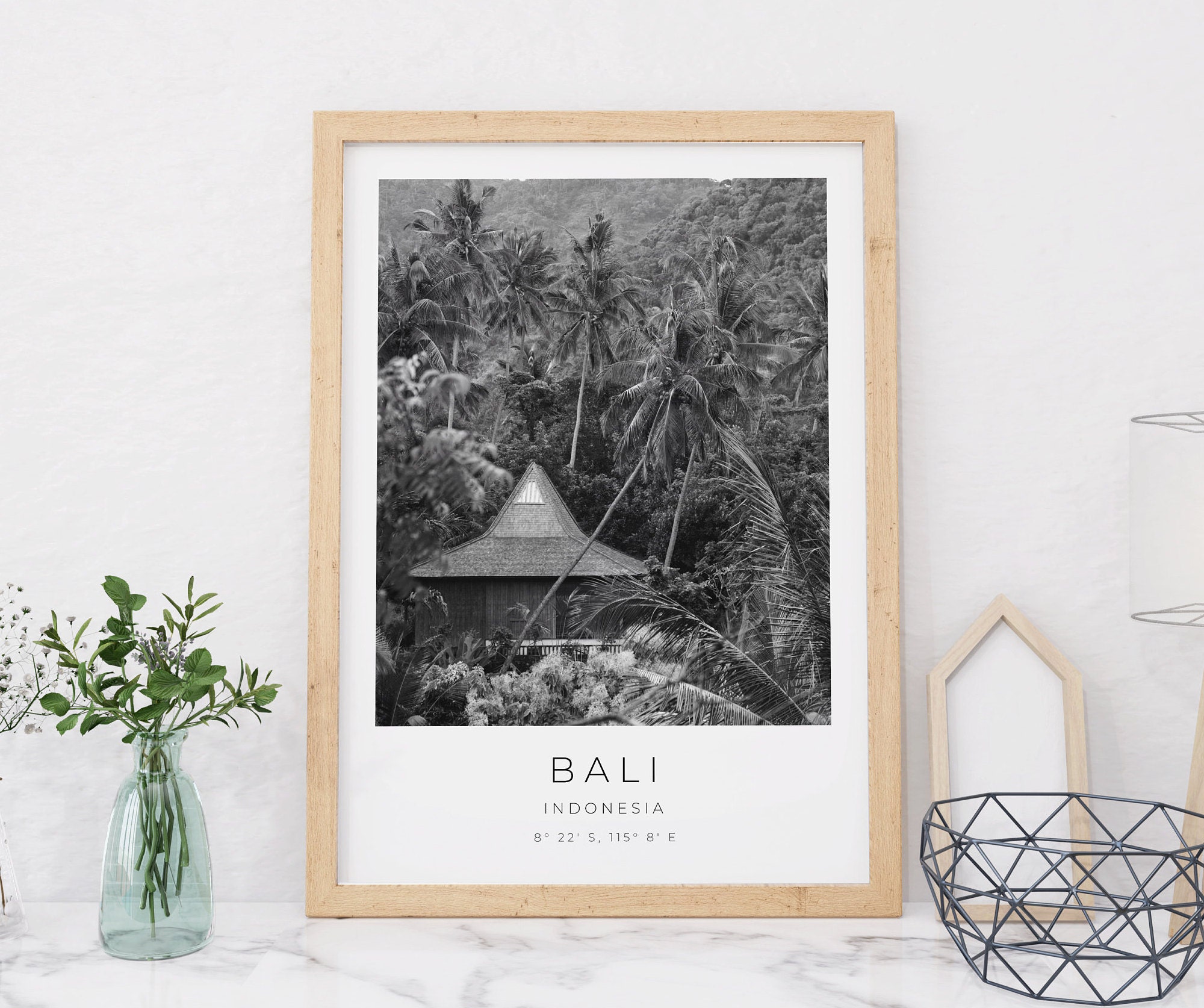 Bali Print Bali Poster Bali Wall Art Bali Coordinates Bali Etsy